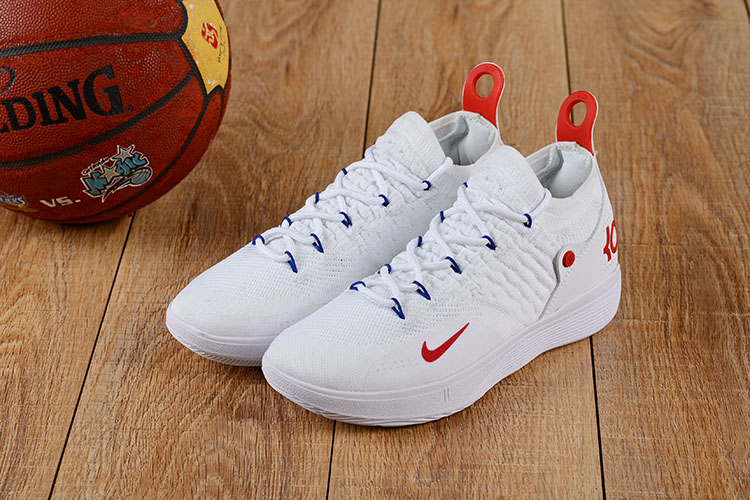 Men Nike Zoom KD 11 White Red Shoes - Click Image to Close
